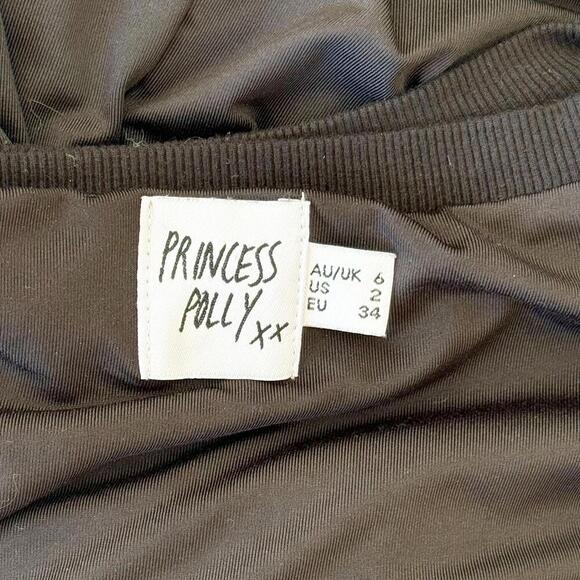 Princess Polly Black Long Sleeve Mini Bodycon Dress Size 2 - Picture 9 of 9